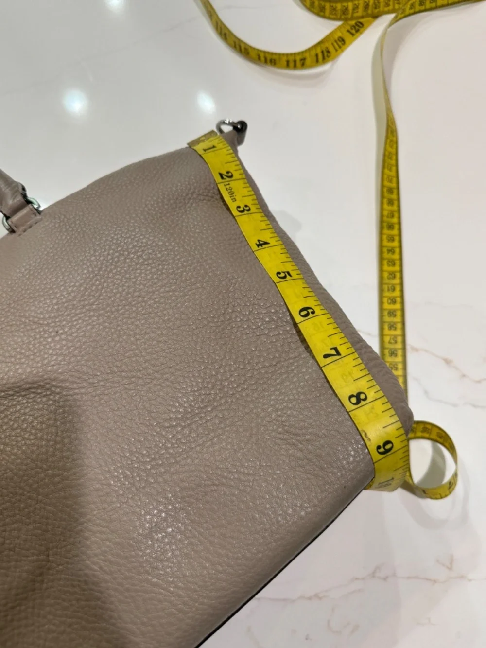 Tory Burch pebbled leather satchel/tote with top handles/shoulder strap
